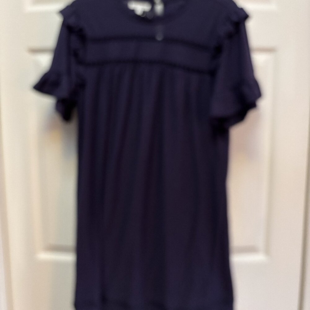 Maurices Navy Blue Ruffle Sleeve Dress Size Large NWT